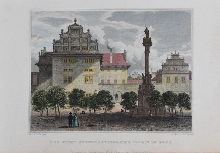 Schwarzenberský palác s kolorací - 1