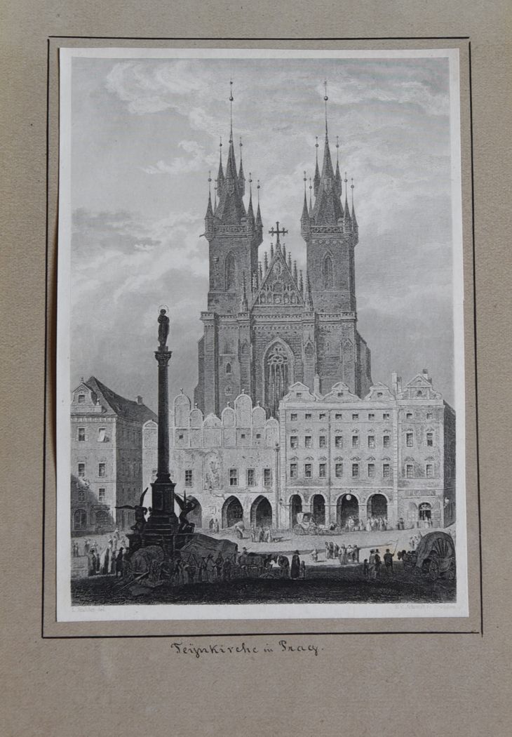 Týnský chrám v Praze (nekolorovaný) - 1
