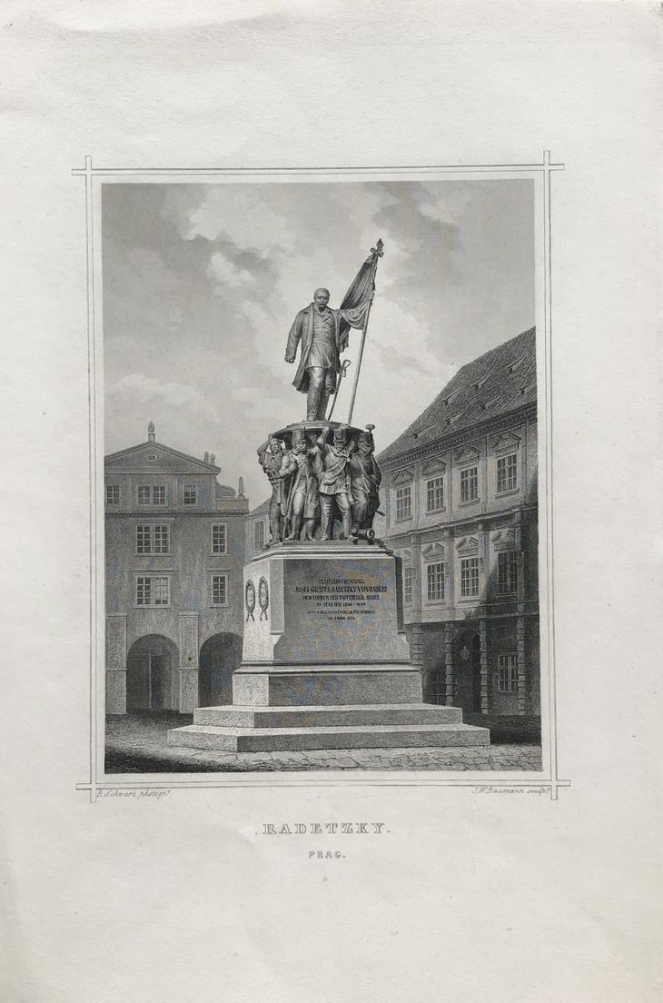 Pomník maršála Radeckého na Malostranském náměstí (odstraněn v květnu 1921) - 1